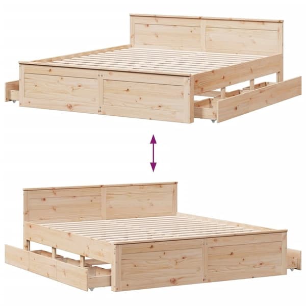 vidaXL Sengeramme uten madrass med hodegavl 180x200 cm heltre furu