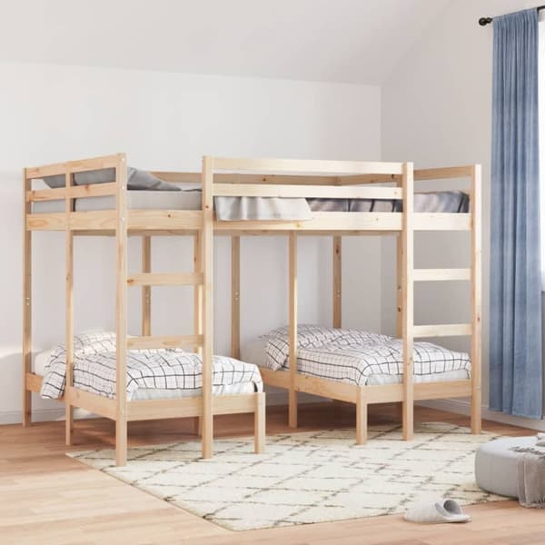 vidaXL tredobbelt køjeseng 140x200/70x140 cm massivt fyrretræ