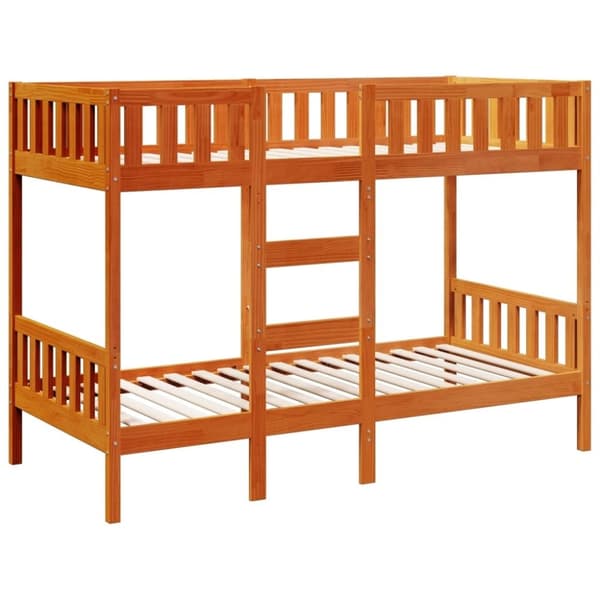vidaXL køjeseng 90x190 cm massivt fyrretræ voksbrun