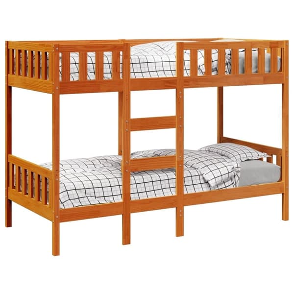 vidaXL køjeseng 90x190 cm massivt fyrretræ voksbrun