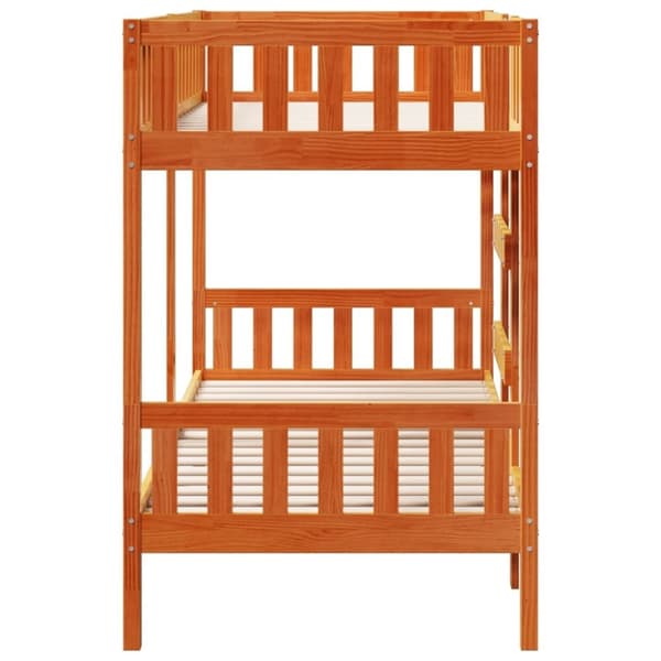 vidaXL køjeseng 90x190 cm massivt fyrretræ voksbrun