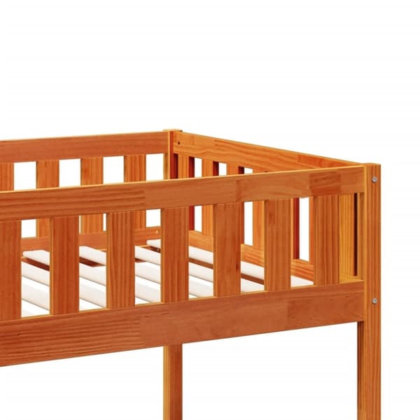 vidaXL køjeseng 90x190 cm massivt fyrretræ voksbrun