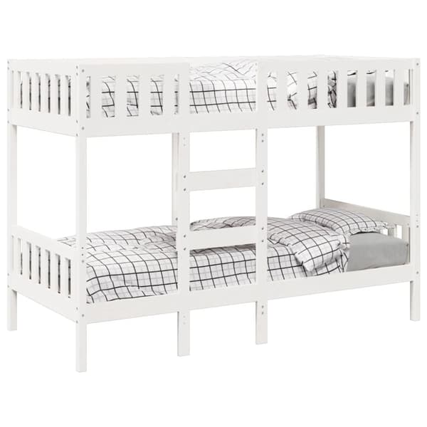 vidaXL køjeseng 90x190 cm massivt fyrretræ hvid