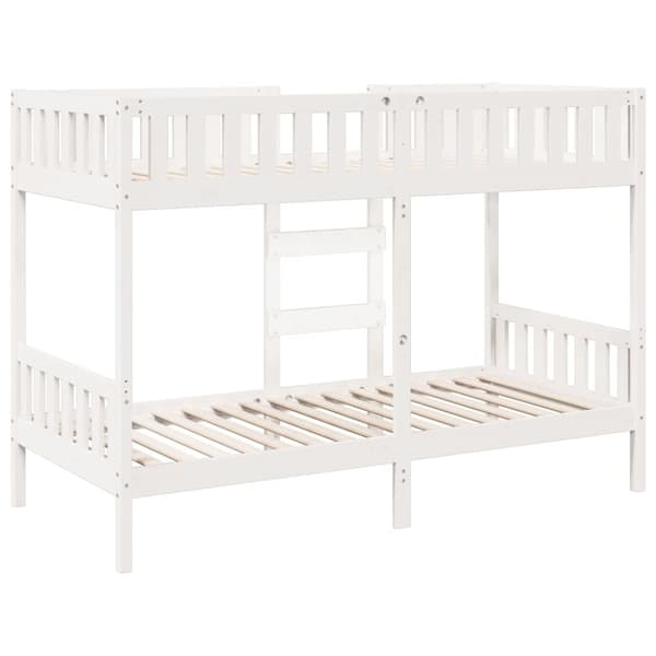 vidaXL køjeseng 90x190 cm massivt fyrretræ hvid