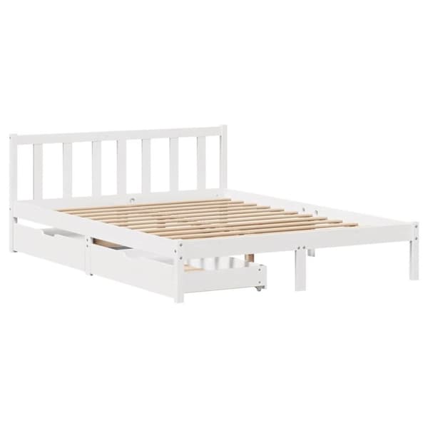 vidaXL sengeramme uden madras 120x200 cm massivt fyrretræ hvid