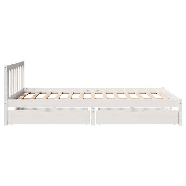 vidaXL sengeramme uden madras 120x200 cm massivt fyrretræ hvid