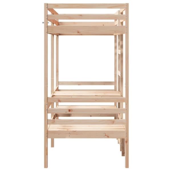 vidaXL Parvisänky pöydällä ja tuoleilla 75x190 cm täysi mänty