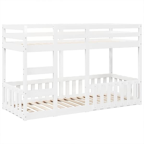 vidaXL køjeseng 75x190 cm massivt fyrretræ hvid
