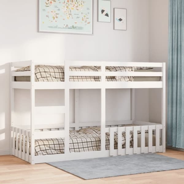 vidaXL køjeseng 75x190 cm massivt fyrretræ hvid