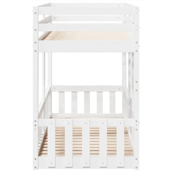 vidaXL køjeseng 75x190 cm massivt fyrretræ hvid