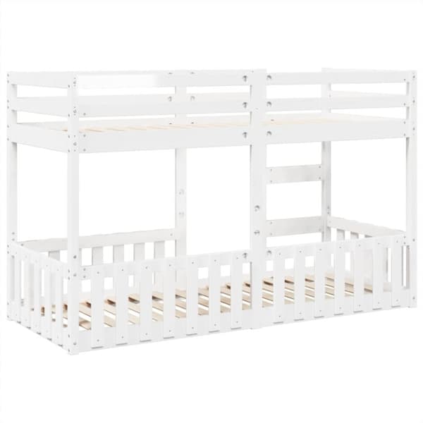vidaXL køjeseng 75x190 cm massivt fyrretræ hvid