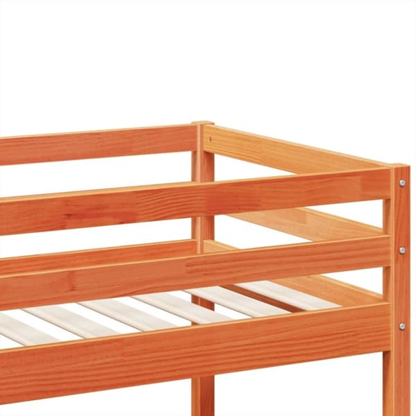 vidaXL Kerrossänky vahanruskea 75x190 cm täysi mänty