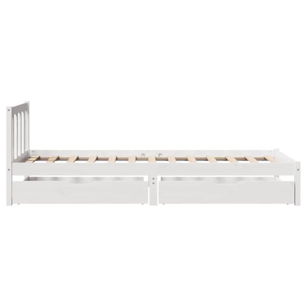 vidaXL Sängynrunko ilman patjaa valkoinen 90x200 cm täysi mänty