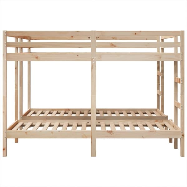 vidaXL Våningssäng 3 platser 200x200/80x200 cm massiv furu