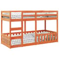 Miniatyrbilde 5 av 11: vidaXL Køyeseng voksbrun 80x200 cm heltre furu