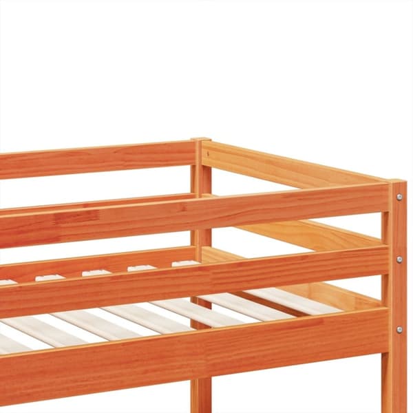 vidaXL Våningssäng vaxad brun 80x200 cm massiv furu