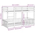 Miniatyrbilde 11 av 11: vidaXL Køyeseng voksbrun 80x200 cm heltre furu