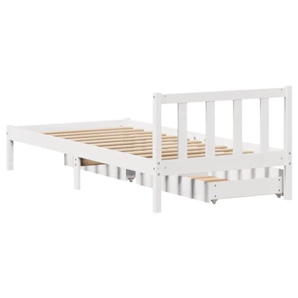 vidaXL Sengeramme uten madrass hvit 90x200 cm heltre furu