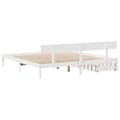 Miniatyrbilde 7 av 11: vidaXL Sengeramme med madrass hvit 200x200 cm heltre furu