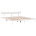 Miniatyrbilde 8 av 11: vidaXL Sengeramme med madrass hvit 200x200 cm heltre furu