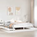 Miniatyrbilde 2 av 11: vidaXL Sengeramme med madrass hvit 200x200 cm heltre furu