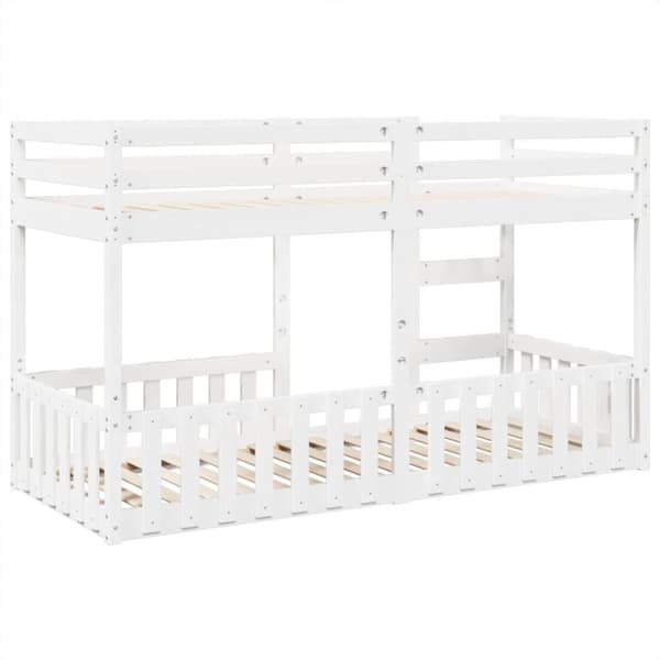 vidaXL Våningssäng vit 80x200 cm massiv furu