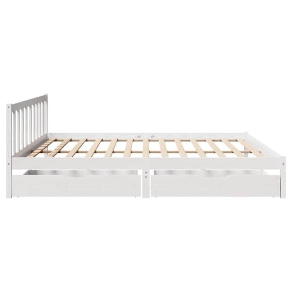 vidaXL sengeramme uden madras 200x200 cm massivt fyrretræ hvid