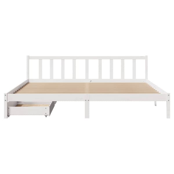 vidaXL Sängynrunko ilman patjaa valkoinen 180x200 cm täysi mänty