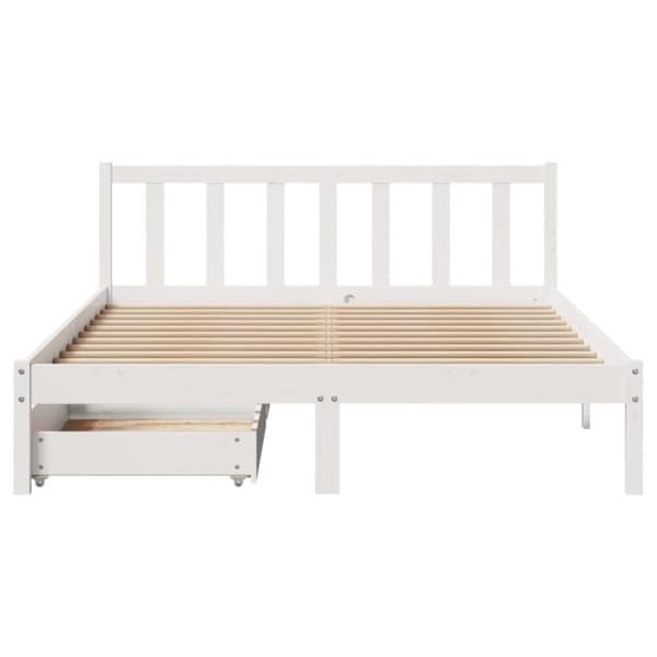 vidaXL Sengeramme uten madrass hvit 140x200 cm heltre furu