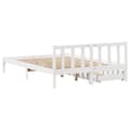 Miniatyrbilde 7 av 11: vidaXL Sengeramme uten madrass hvit 140x200 cm heltre furu