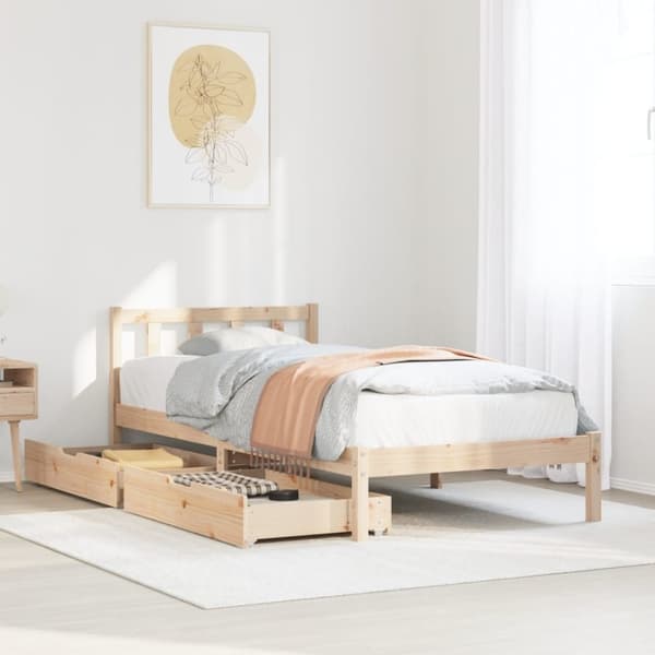 vidaXL Sengeramme uten madrass 75x190 cm heltre furu