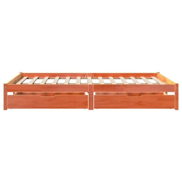 vidaXL Sengeramme uten madrass voksbrun 120x200 cm heltre furu