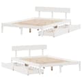 Miniatyrbilde 9 av 11: vidaXL Sengeramme uten madrass hvit 160x200 cm heltre furu