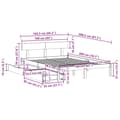 Miniatyrbilde 11 av 11: vidaXL Sengeramme uten madrass hvit 160x200 cm heltre furu