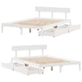 Miniatyrbilde 10 av 11: vidaXL Sengeramme uten madrass hvit 150x200 cm heltre furu
