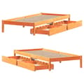 Miniatyrbilde 10 av 11: vidaXL Sengeramme uten madrass voksbrun 90x190 cm heltre furu