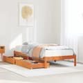 Miniatyrbilde 2 av 11: vidaXL Sengeramme uten madrass voksbrun 90x190 cm heltre furu