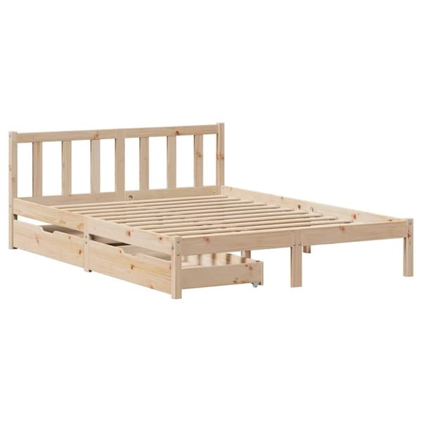 vidaXL sengeramme uden madras 150x200 cm massivt fyrretræ