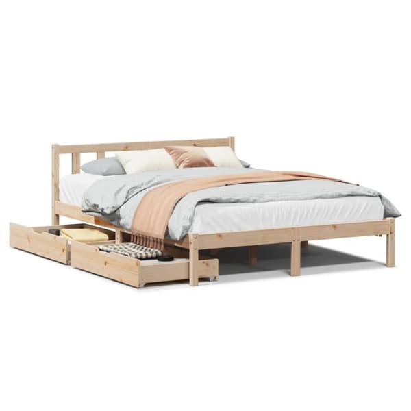 vidaXL sengeramme uden madras 150x200 cm massivt fyrretræ