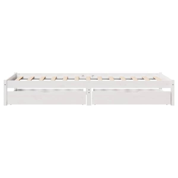 vidaXL sengeramme uden madras 75x190 cm massivt fyrretræ hvid