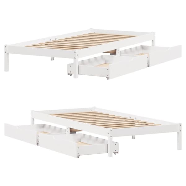 vidaXL sengeramme uden madras 75x190 cm massivt fyrretræ hvid