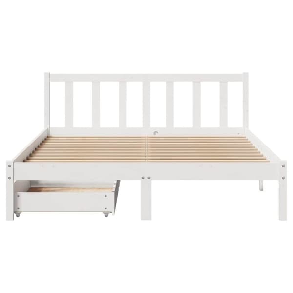 vidaXL sengeramme uden madras 150x200 cm massivt fyrretræ hvid