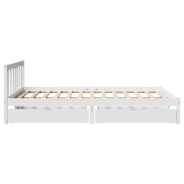 vidaXL sengeramme uden madras 150x200 cm massivt fyrretræ hvid
