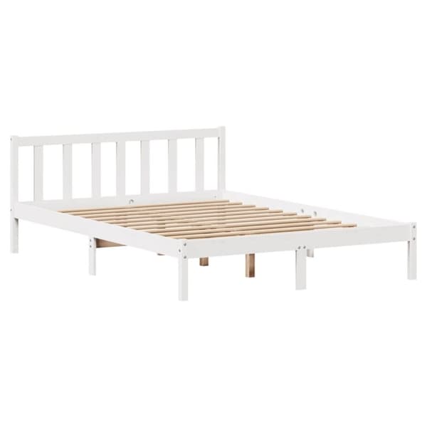 vidaXL sengeramme uden madras 150x200 cm massivt fyrretræ hvid