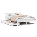 Miniatyrbilde 3 av 11: vidaXL Sengeramme uten madrass hvit 150x200 cm heltre furu