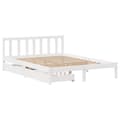 Miniatyrbilde 4 av 11: vidaXL Sengeramme uten madrass hvit 150x200 cm heltre furu