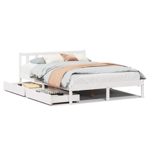 vidaXL Sengeramme uten madrass hvit 150x200 cm heltre furu