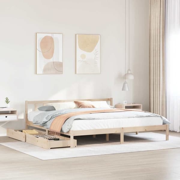 vidaXL Sänky ilman patjaa 200x200 cm täysi mänty