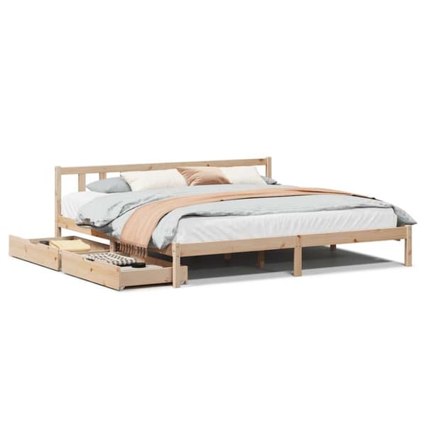 vidaXL Sänky ilman patjaa 200x200 cm täysi mänty