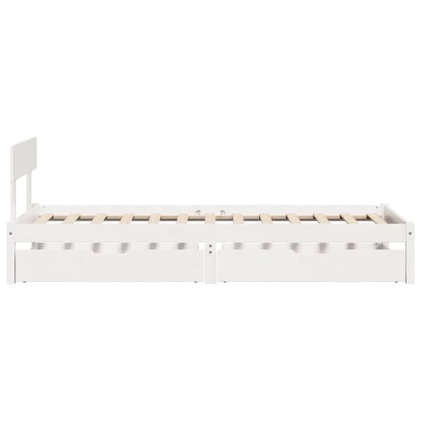 vidaXL Sengeramme uten madrass hvit 75x190 cm heltre furu